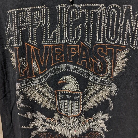 SOLD Affliction size medium women's  Like new. Super cute 3/4 length sleeve - Picture 3 of 5